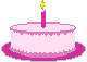 Gif Gâteau d'Anniversaire Rose