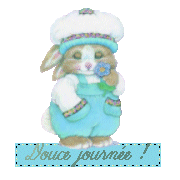 Gif Bonne Journée Lapin Fleur