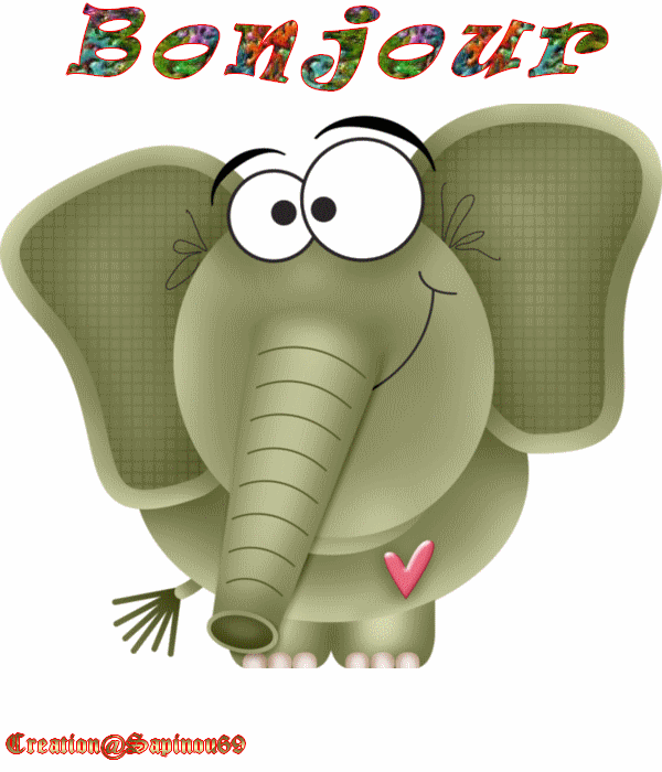 Gif Bonjour Elephant